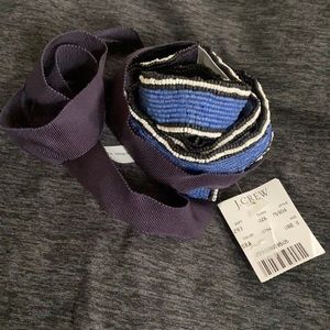 JCREW navy and blue beaded tie belt